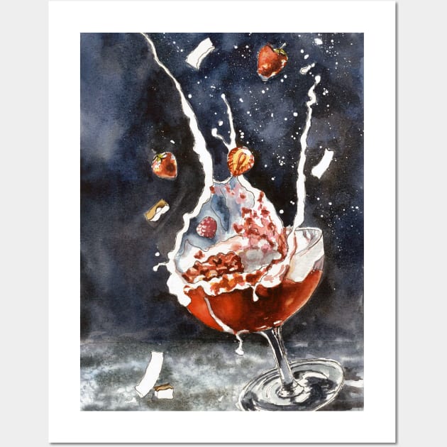 Strawberry cocktail Wall Art by victoriazavyalova_art